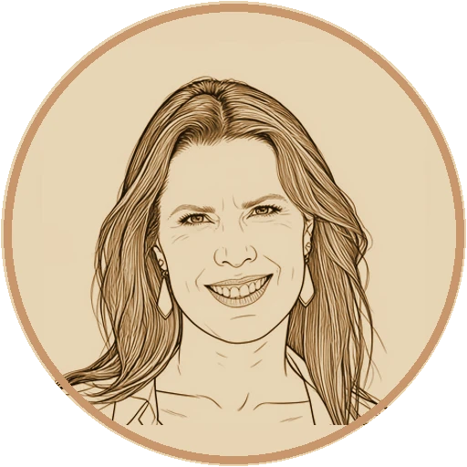 Stylized fine-line illustrated avatar of Annie Duke (AI-generated interpretation)