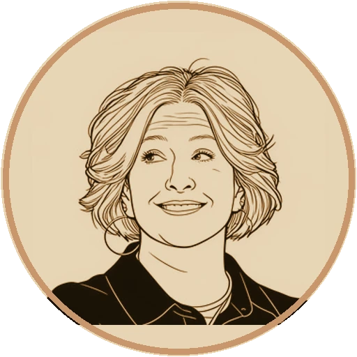 Stylized fine-line illustrated avatar of Brené Brown (AI-generated interpretation)