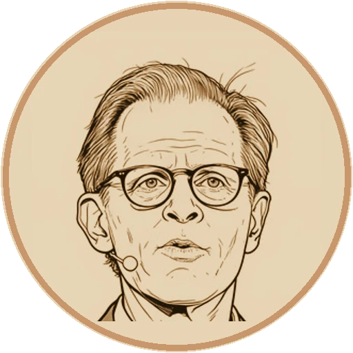 Stylized fine-line illustrated avatar of Daniel J. Siegel (AI-generated interpretation)