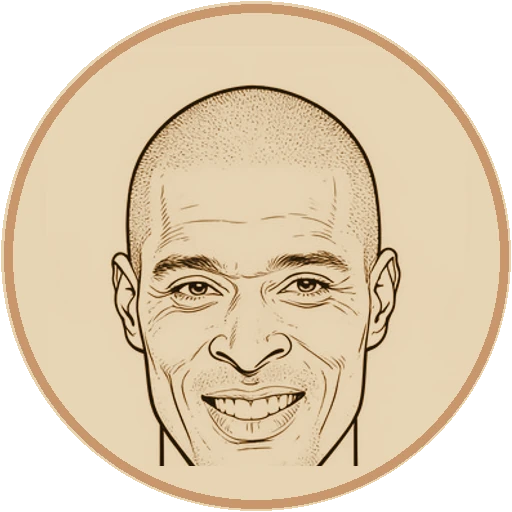 Stylized fine-line illustrated avatar of David Goggins (AI-generated interpretation)