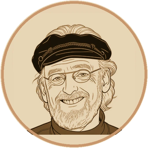 Stylized fine-line illustrated avatar of John Gottman (AI-generated interpretation)